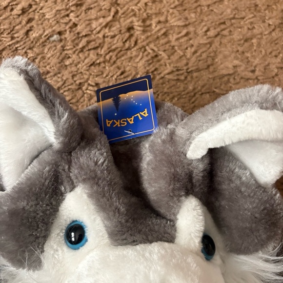 Alaska Kids Plush Husky Dog Hat Wolf NEW Gray Long Ear Scarf - Picture 3 of 7